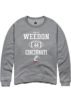 Montay Weedon  Rally Cincinnati Bearcats Mens Graphite NIL Sport Icon Long Sleeve Crew Sweatshirt