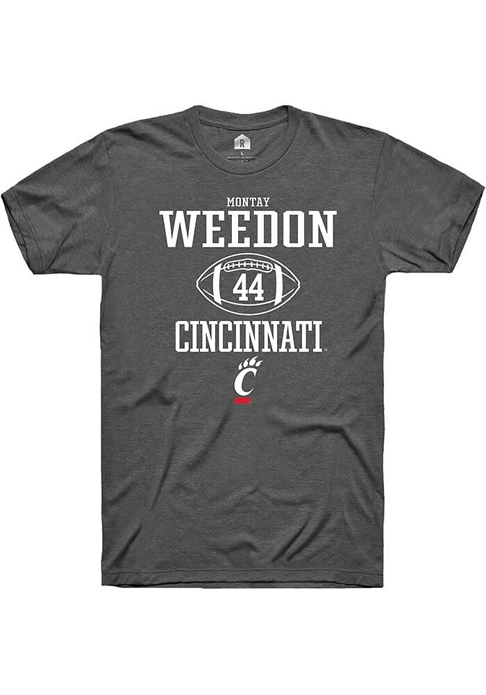 Montay Weedon  Cincinnati Bearcats Dark Grey Rally NIL Sport Icon Short Sleeve T Shirt