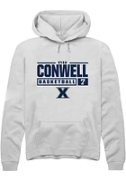 Ryan Conwell  Rally Xavier Musketeers Mens White NIL Stacked Box Long Sleeve Hoodie
