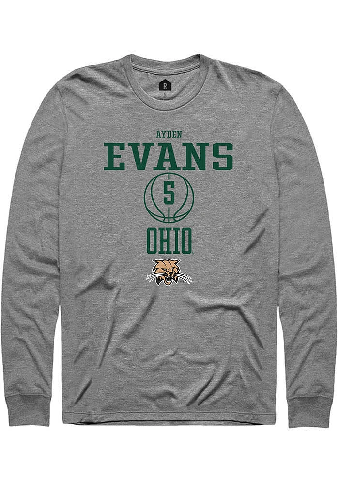 Ayden Evans Ohio Bobcats Graphite Rally NIL Sport Icon Long Sleeve T Shirt