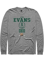 Ayden Evans  Ohio Bobcats Graphite Rally NIL Sport Icon Long Sleeve T Shirt