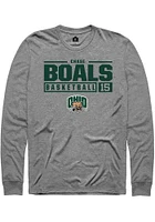 Chase Boals  Ohio Bobcats Graphite Rally NIL Stacked Box Long Sleeve T Shirt