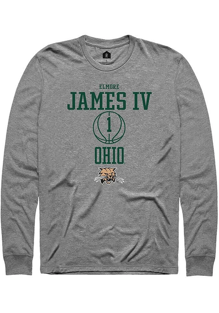 Elmore James IV Ohio Bobcats Graphite Rally NIL Sport Icon Long Sleeve T Shirt