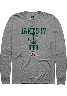 Elmore James IV  Ohio Bobcats Graphite Rally NIL Sport Icon Long Sleeve T Shirt