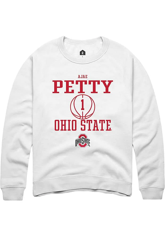 Ajae Petty Rally Ohio State Buckeyes Mens NIL Sport Icon Long Sleeve Crew Sweatshirt