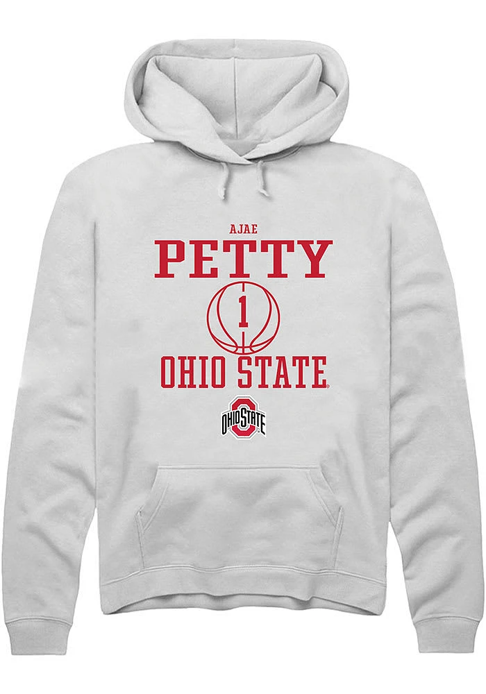 Ajae Petty Rally Ohio State Buckeyes Mens NIL Sport Icon Long Sleeve Hoodie