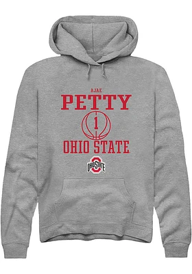 Ajae Petty  Rally Ohio State Buckeyes Mens Graphite NIL Sport Icon Long Sleeve Hoodie