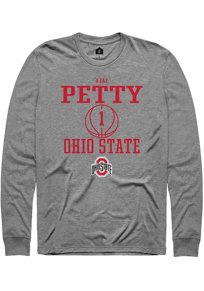 Ajae Petty  Ohio State Buckeyes Graphite Rally NIL Sport Icon Long Sleeve T Shirt