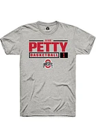 Ajae Petty  Ohio State Buckeyes Ash Rally NIL Stacked Box Short Sleeve T Shirt