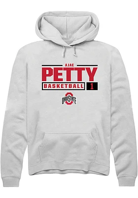 Ajae Petty Rally Ohio State Buckeyes Mens NIL Stacked Box Long Sleeve Hoodie