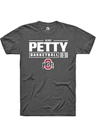 Ajae Petty  Ohio State Buckeyes Dark Grey Rally NIL Stacked Box Short Sleeve T Shirt