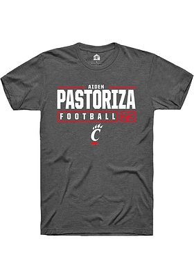 Aiden Pastoriza  Cincinnati Bearcats Dark Grey Rally NIL Stacked Box Short Sleeve T Shirt