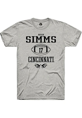 Brian Simms  Cincinnati Bearcats Ash Rally NIL Sport Icon Short Sleeve T Shirt