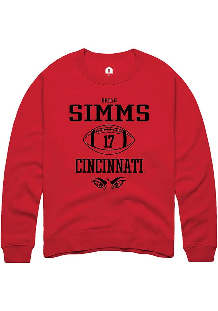 Brian Simms Rally Cincinnati Bearcats Mens NIL Sport Icon Long Sleeve Crew Sweatshirt