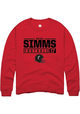 Brian Simms Rally Cincinnati Bearcats Mens NIL Stacked Box Long Sleeve Crew Sweatshirt