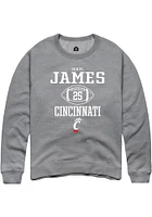 Daniel James  Rally Cincinnati Bearcats Mens Graphite NIL Sport Icon Long Sleeve Crew Sweatshirt