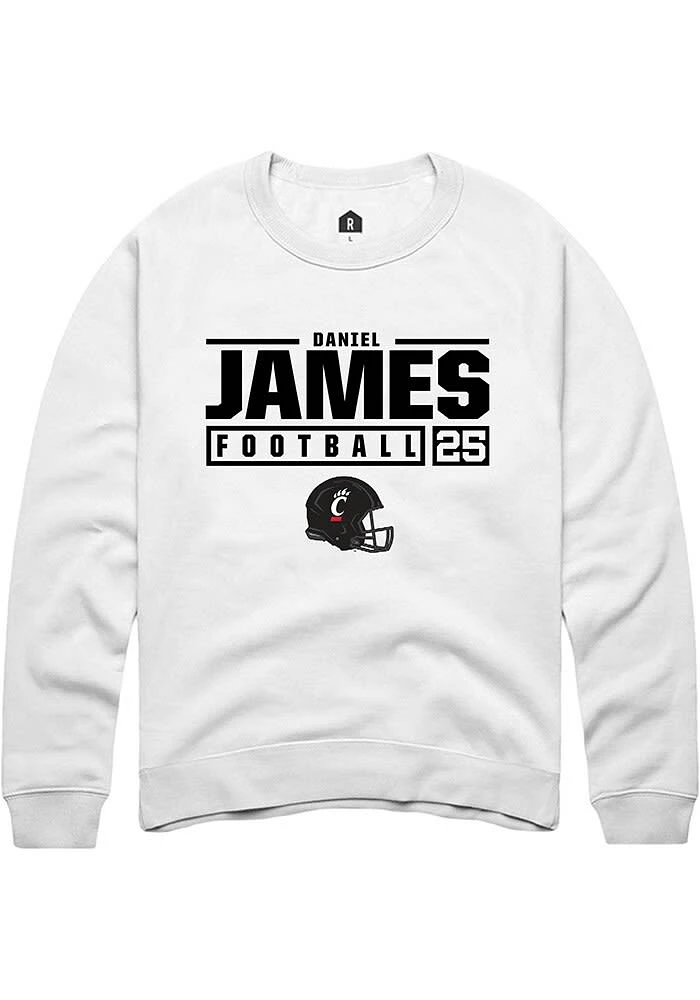 Daniel James Rally Cincinnati Bearcats Mens NIL Stacked Box Long Sleeve Crew Sweatshirt