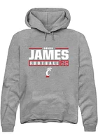 Daniel James  Rally Cincinnati Bearcats Mens Graphite NIL Stacked Box Long Sleeve Hoodie