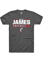 Daniel James  Cincinnati Bearcats Dark Grey Rally NIL Stacked Box Short Sleeve T Shirt