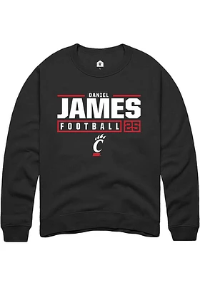 Daniel James Rally Cincinnati Bearcats Mens NIL Stacked Box Long Sleeve Crew Sweatshirt