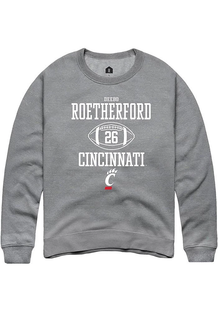 Deebo Roetherford  Rally Cincinnati Bearcats Mens Graphite NIL Sport Icon Long Sleeve Crew Sweat..