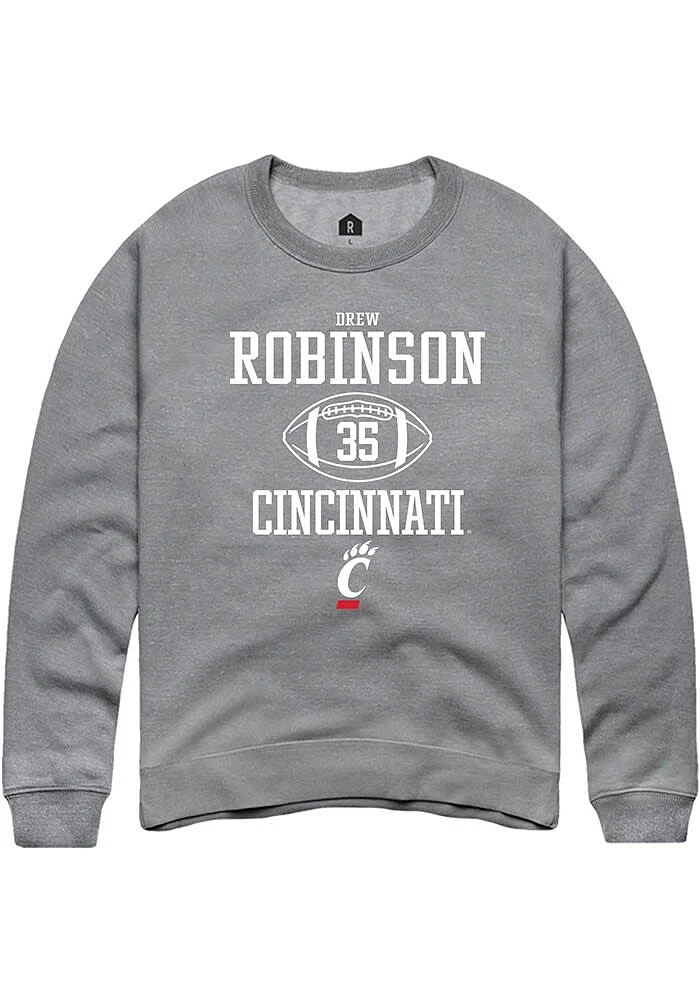 Drew Robinson  Rally Cincinnati Bearcats Mens Graphite NIL Sport Icon Long Sleeve Crew Sweatshir..