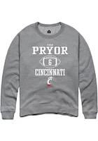 Evan Pryor  Rally Cincinnati Bearcats Mens Graphite NIL Sport Icon Long Sleeve Crew Sweatshirt