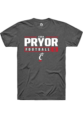 Evan Pryor Cincinnati Bearcats Rally NIL Stacked Box Short Sleeve T Shirt