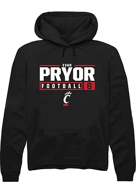 Evan Pryor Rally Cincinnati Bearcats Mens NIL Stacked Box Long Sleeve Hoodie