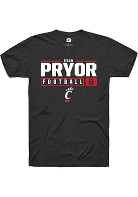 Evan Pryor Cincinnati Bearcats Rally NIL Stacked Box Short Sleeve T Shirt