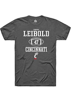 George Leibold  Cincinnati Bearcats Dark Grey Rally NIL Sport Icon Short Sleeve T Shirt