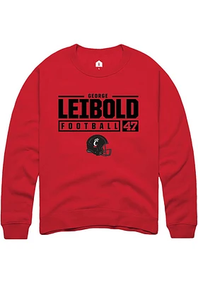 George Leibold Rally Cincinnati Bearcats Mens NIL Stacked Box Long Sleeve Crew Sweatshirt