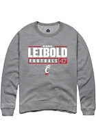 George Leibold  Rally Cincinnati Bearcats Mens Graphite NIL Stacked Box Long Sleeve Crew Sweatsh..