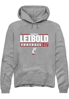 George Leibold  Rally Cincinnati Bearcats Mens Graphite NIL Stacked Box Long Sleeve Hoodie