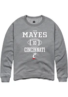 Jamoi Mayes  Rally Cincinnati Bearcats Mens Graphite NIL Sport Icon Long Sleeve Crew Sweatshirt