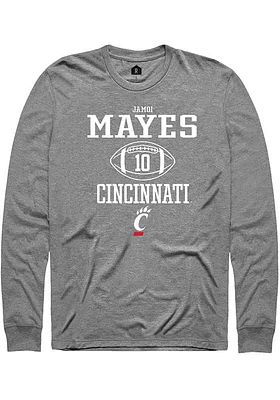 Jamoi Mayes  Cincinnati Bearcats Graphite Rally NIL Sport Icon Long Sleeve T Shirt