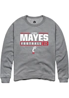 Jamoi Mayes  Rally Cincinnati Bearcats Mens Graphite NIL Stacked Box Long Sleeve Crew Sweatshirt