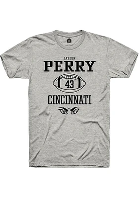 Jayden Perry  Cincinnati Bearcats Ash Rally NIL Sport Icon Short Sleeve T Shirt