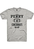 Jayden Perry  Cincinnati Bearcats Ash Rally NIL Sport Icon Short Sleeve T Shirt