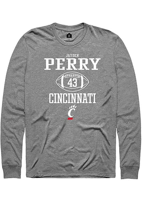 Jayden Perry  Cincinnati Bearcats Graphite Rally NIL Sport Icon Long Sleeve T Shirt