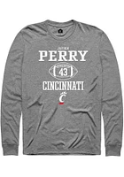 Jayden Perry  Cincinnati Bearcats Graphite Rally NIL Sport Icon Long Sleeve T Shirt