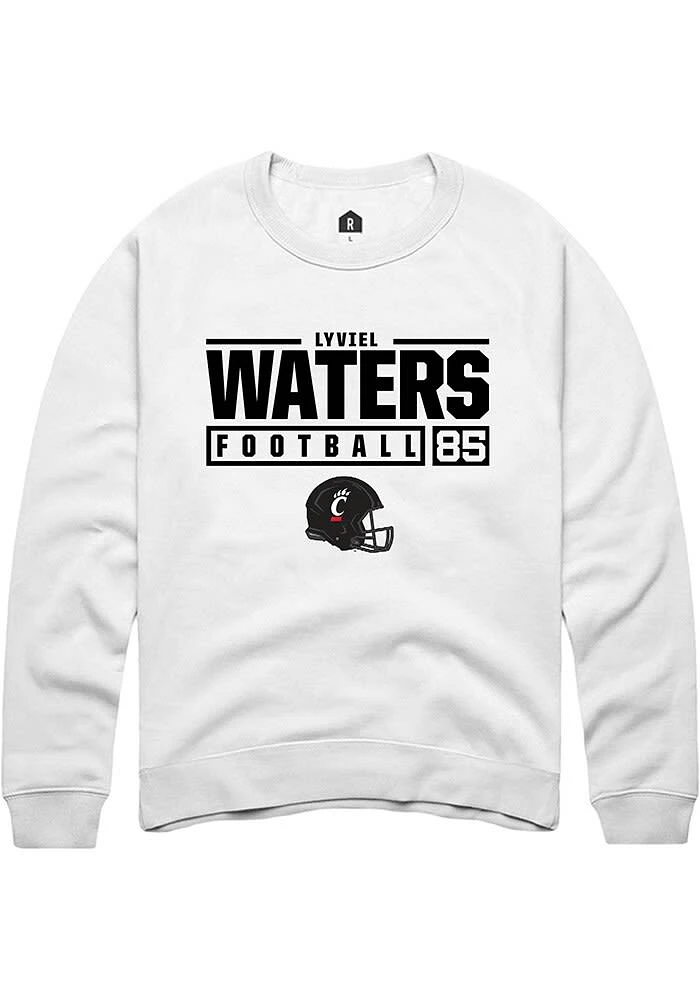 Lyviel Waters Rally Cincinnati Bearcats Mens NIL Stacked Box Long Sleeve Crew Sweatshirt