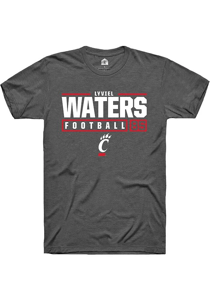 Lyviel Waters  Cincinnati Bearcats Dark Grey Rally NIL Stacked Box Short Sleeve T Shirt