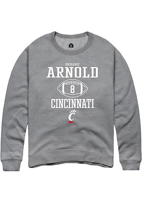 Ormanie Arnold  Rally Cincinnati Bearcats Mens Graphite NIL Sport Icon Long Sleeve Crew Sweatshi..