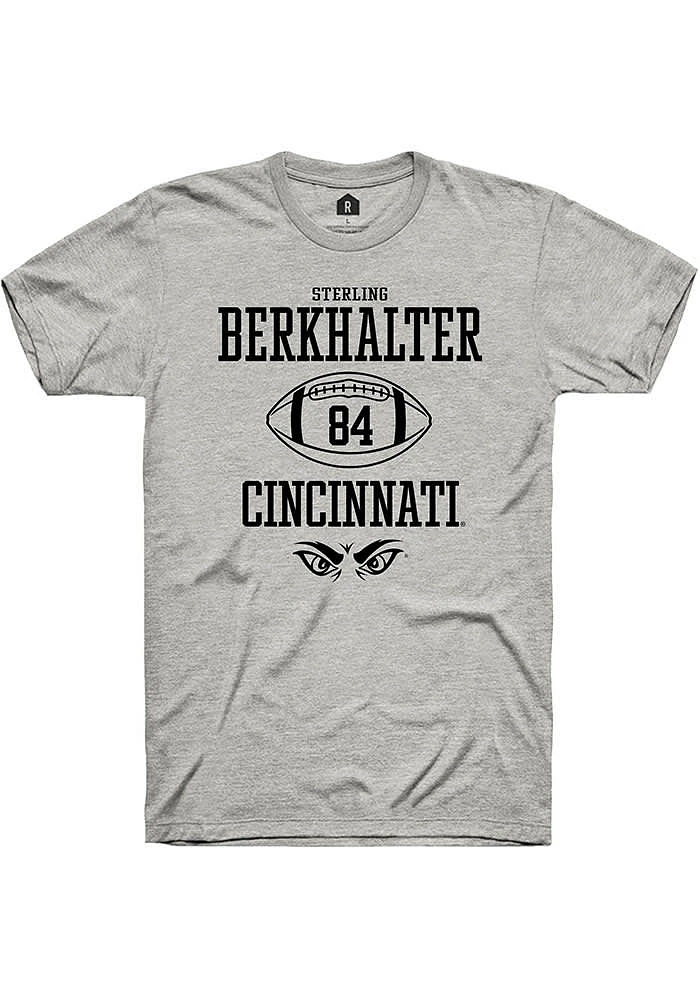 Sterling Berkhalter  Cincinnati Bearcats Ash Rally NIL Sport Icon Short Sleeve T Shirt