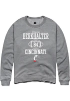 Sterling Berkhalter  Rally Cincinnati Bearcats Mens Graphite NIL Sport Icon Long Sleeve Crew Swe..