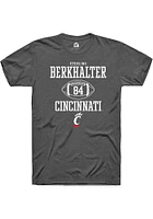 Sterling Berkhalter  Cincinnati Bearcats Dark Grey Rally NIL Sport Icon Short Sleeve T Shirt