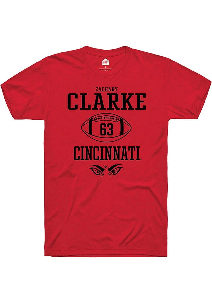 Zachary Clarke Cincinnati Bearcats Rally NIL Sport Icon Short Sleeve T Shirt