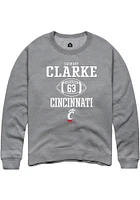 Zachary Clarke  Rally Cincinnati Bearcats Mens Graphite NIL Sport Icon Long Sleeve Crew Sweatshirt