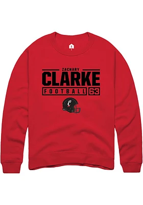 Zachary Clarke Rally Cincinnati Bearcats Mens NIL Stacked Box Long Sleeve Crew Sweatshirt